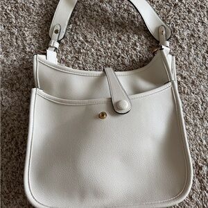 Elegant White Faux Leather Purse